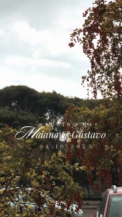 Abertura de vídeo de casamento com os nomes Maiana e Gustavo